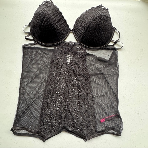 Seven Til Midnight Other - Seven Til Midnight Lingerie Babydoll Women's Size 1X/2X Black Lace Sexy Romantic